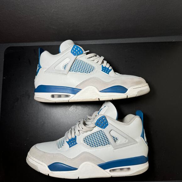 Size 12.5 - Nike Air Jordan 4 Retro Military Blue 2024 Men's Shoes - Picture 2 of 10